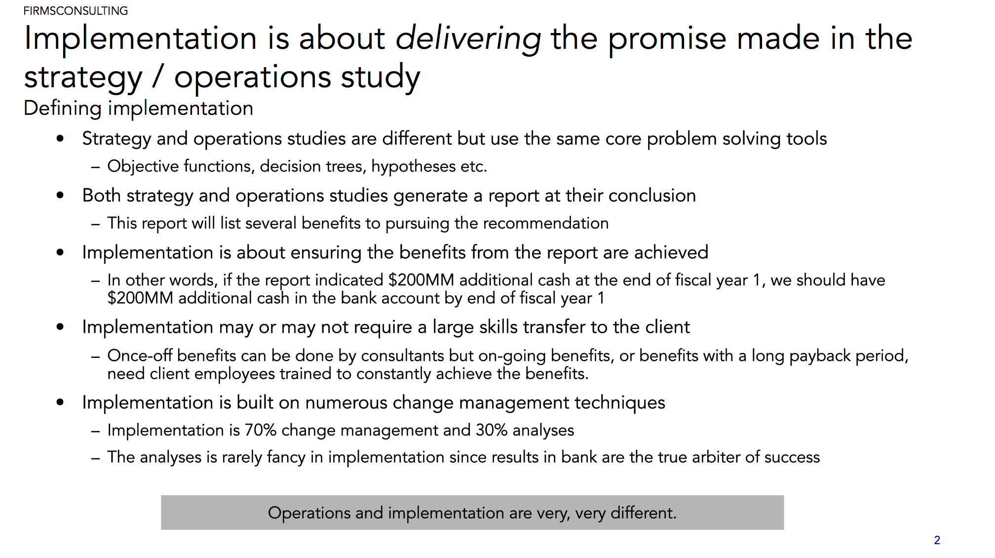 Implementation Study & Toolkit - FIRMSconsulting | Strategy Skills & Case  Interviews